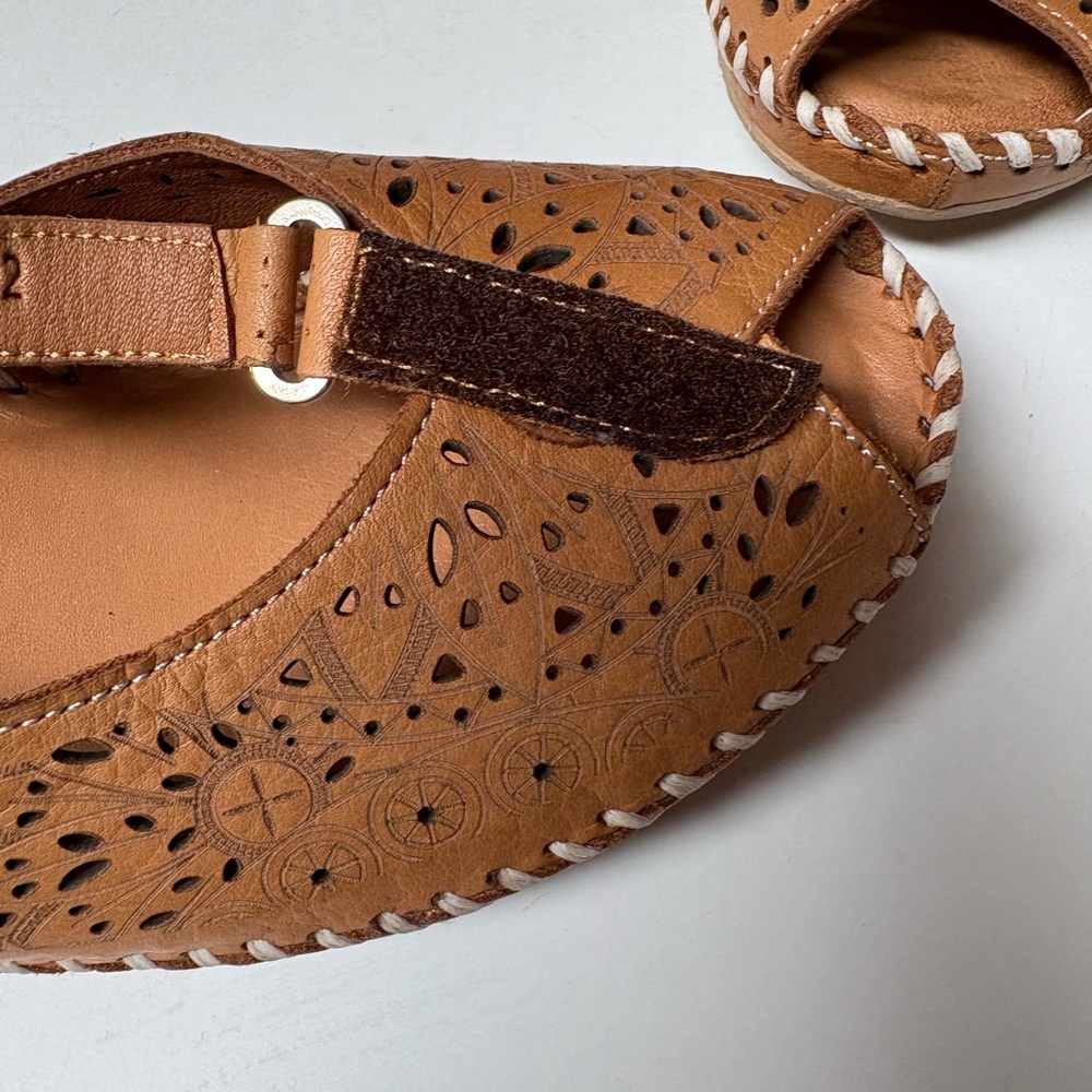 Spring Step Brown Wedge Leather Sandals Women’s Size EU 40 US 9 - Picture 9 of 10
